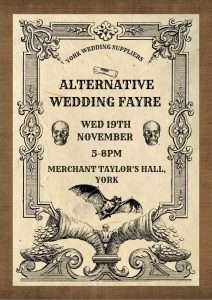 Poster for alternative wedding fayre on 19th November 2025